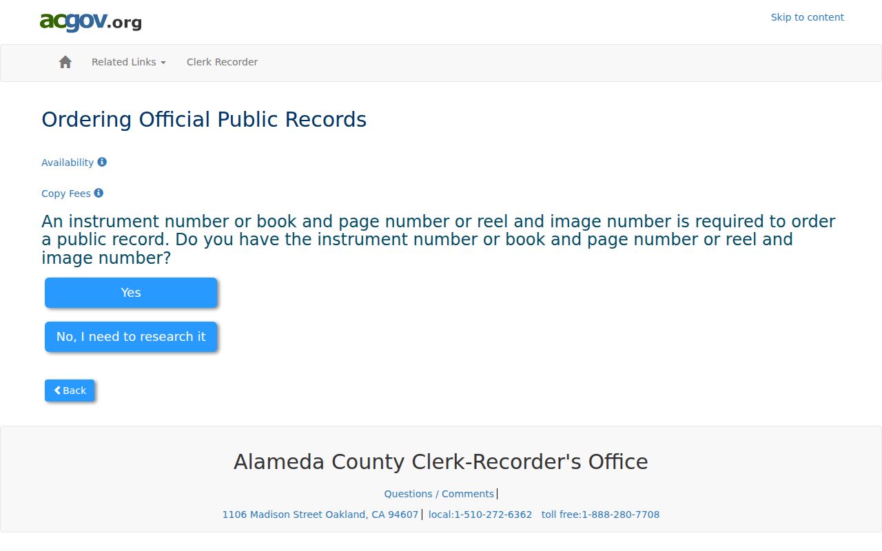 Alameda County residents directory official public records search gateway