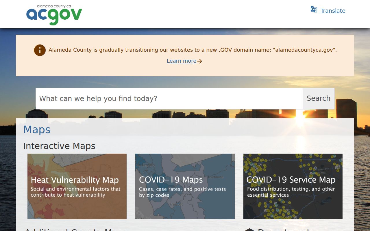 Alameda County street directory county maps and parcel viewer